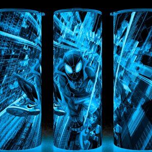 Glow in the Dark Spiderman Miles Morales Superhero Cup Mug Tumbler  20oz